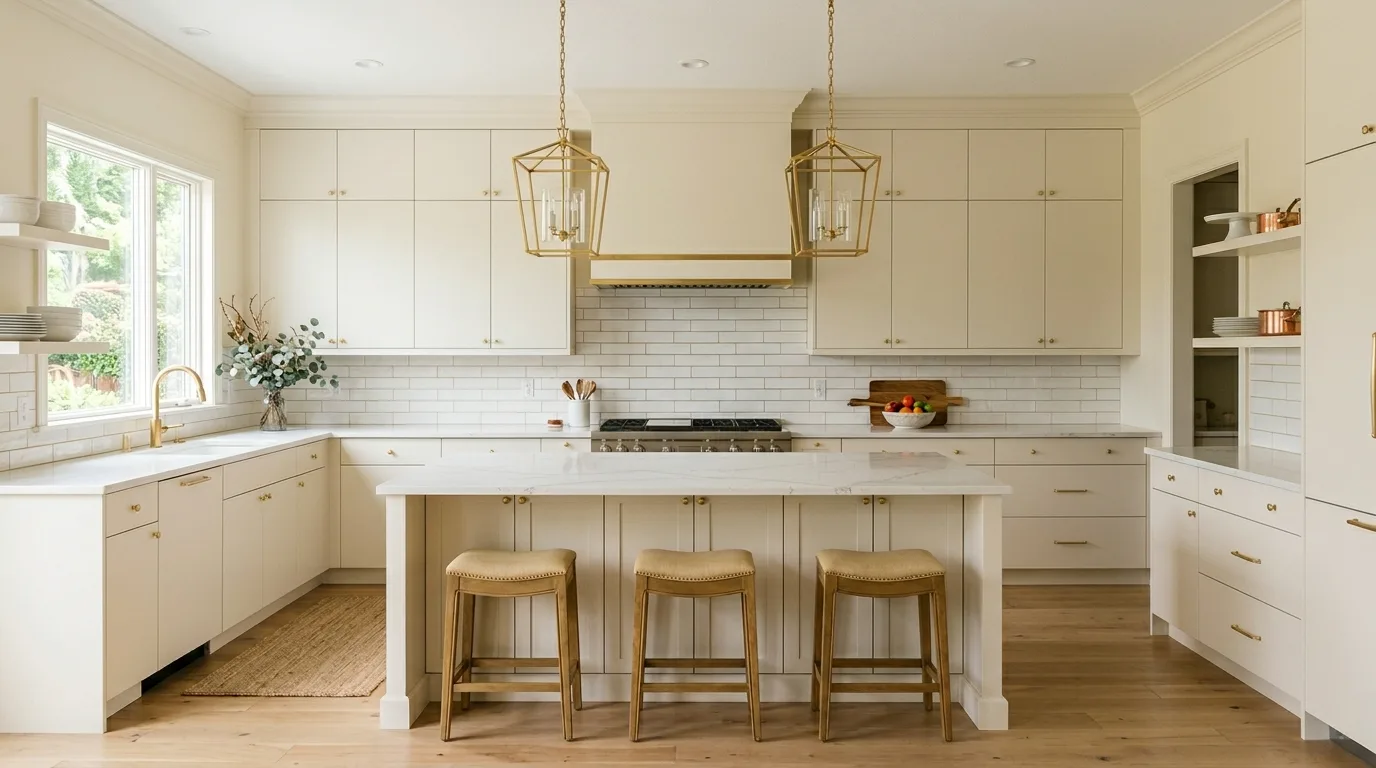 start with a clear cabinet direction in a kitchen inspired by elegant ivory soft warm.